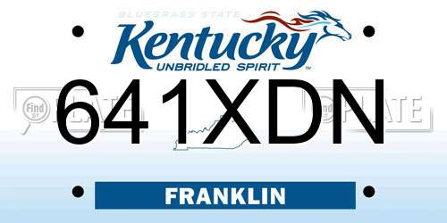 641XDN Kentucky License Plate