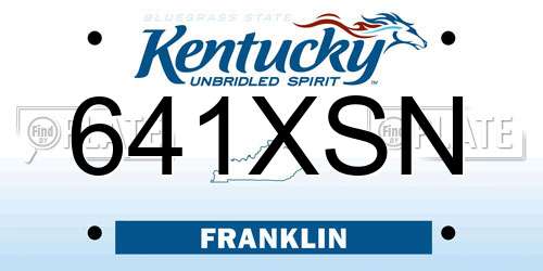 641XSN Kentucky License Plate