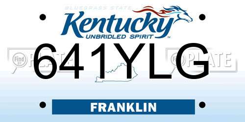 641YLG Kentucky License Plate