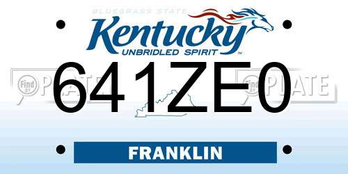 641ZE0 Kentucky License Plate