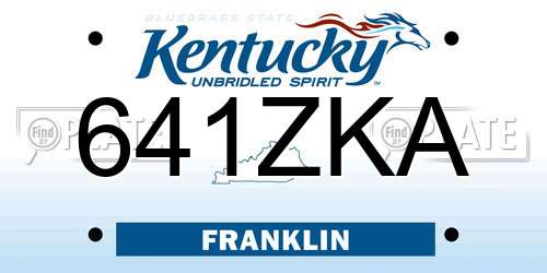 641ZKA Kentucky License Plate