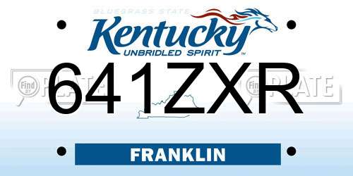 641ZXR Kentucky License Plate