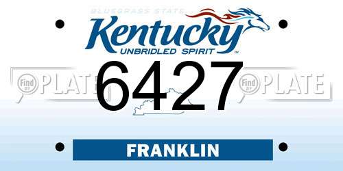 6427 Kentucky License Plate