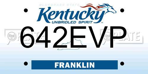 642EVP Kentucky License Plate