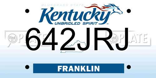 642JRJ Kentucky License Plate