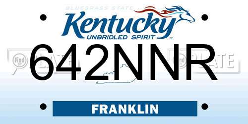 642NNR Kentucky License Plate