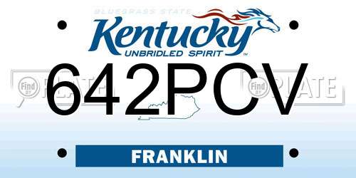 642PCV Kentucky License Plate