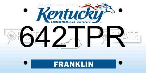 642TPR Kentucky License Plate