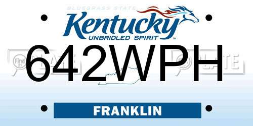 642WPH Kentucky License Plate