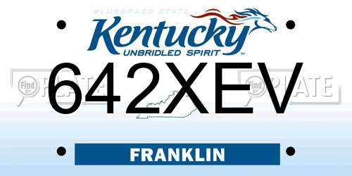 642XEV Kentucky License Plate