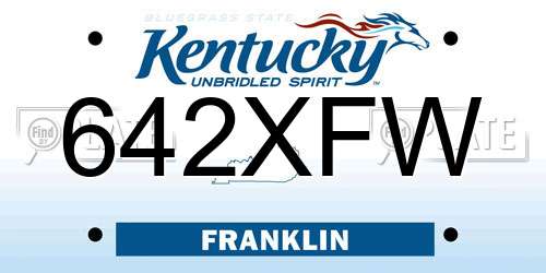 642XFW Kentucky License Plate