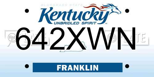 642XWN Kentucky License Plate