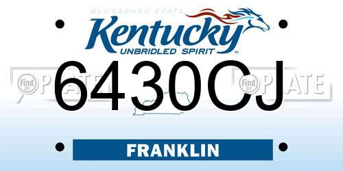 6430CJ Kentucky License Plate