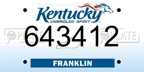 643412 Kentucky License Plate