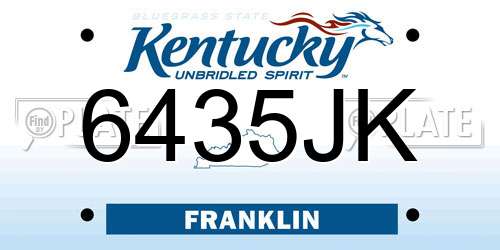 6435JK Kentucky License Plate