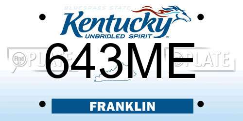 643ME Kentucky License Plate