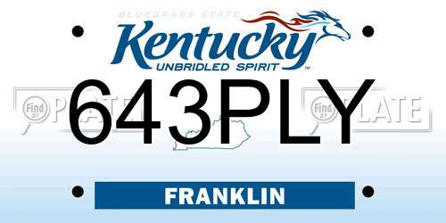 643PLY Kentucky License Plate