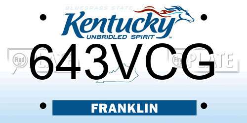 643VCG Kentucky License Plate