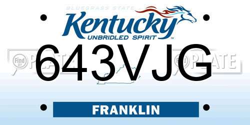 643VJG Kentucky License Plate