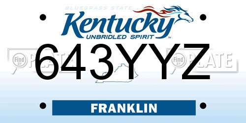 643YYZ Kentucky License Plate