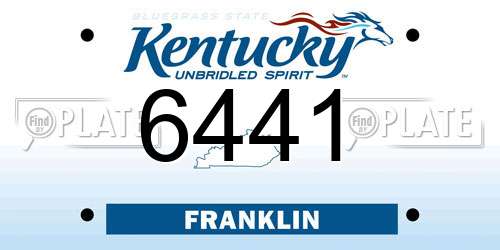 6441 Kentucky License Plate