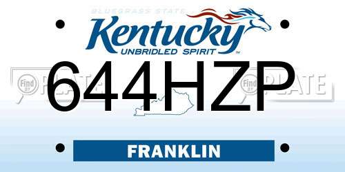 644HZP Kentucky License Plate