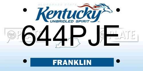 644PJE Kentucky License Plate