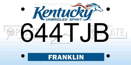 644TJB Kentucky License Plate