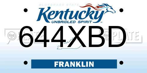 644XBD Kentucky License Plate