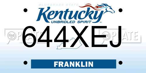 644XEJ Kentucky License Plate