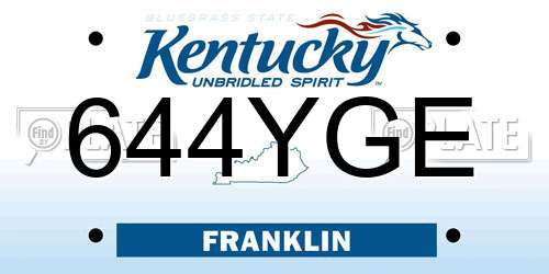 644YGE Kentucky License Plate