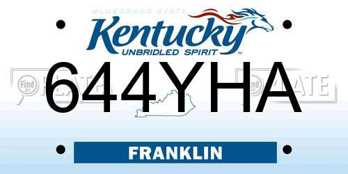 644YHA Kentucky License Plate
