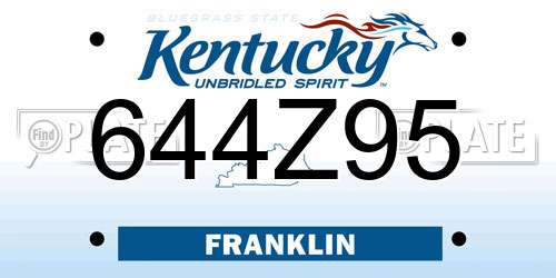 644Z95 Kentucky License Plate
