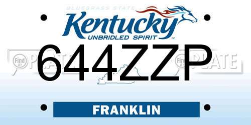 644ZZP Kentucky License Plate
