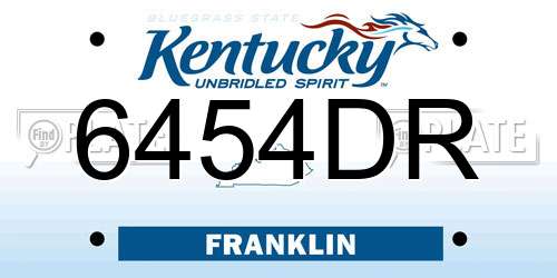 6454DR Kentucky License Plate