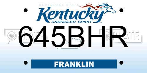 645BHR Kentucky License Plate