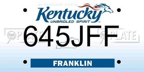 645JFF Kentucky License Plate