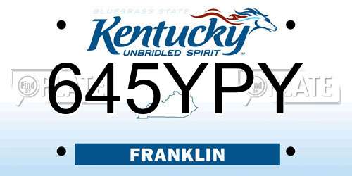 645YPY Kentucky License Plate