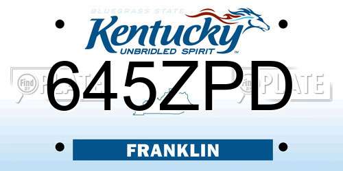 645ZPD Kentucky License Plate