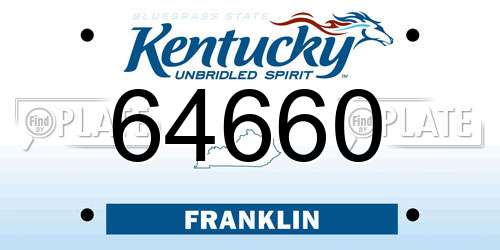 64660 Kentucky License Plate