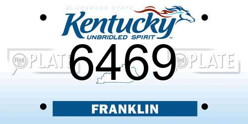 6469 Kentucky License Plate