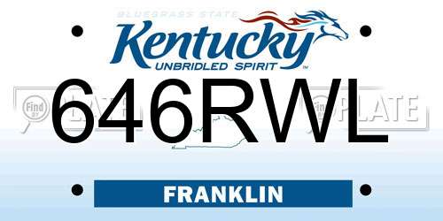 646RWL Kentucky License Plate