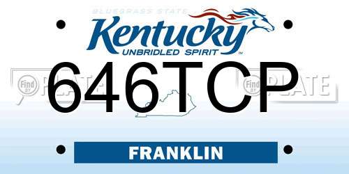 646TCP Kentucky License Plate
