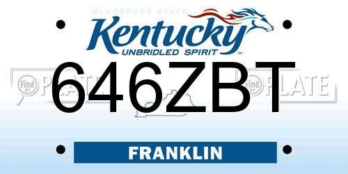 646ZBT Kentucky License Plate
