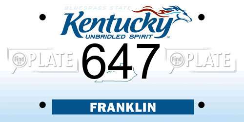 647 Kentucky License Plate