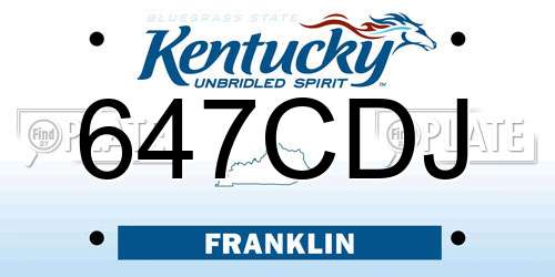 647CDJ Kentucky License Plate