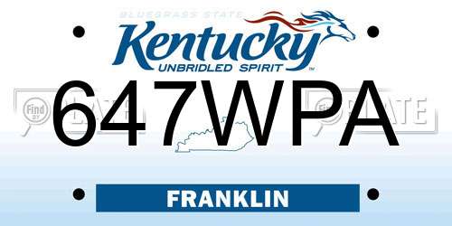 647WPA Kentucky License Plate