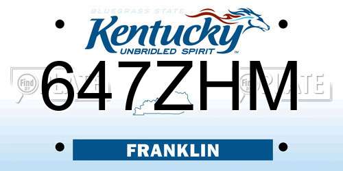 647ZHM Kentucky License Plate
