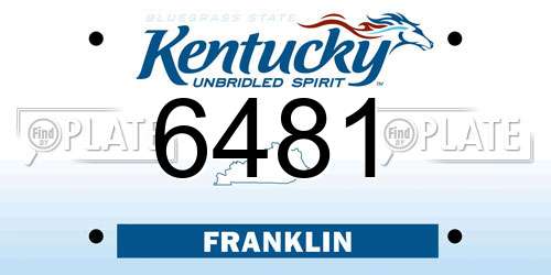 6481 Kentucky License Plate