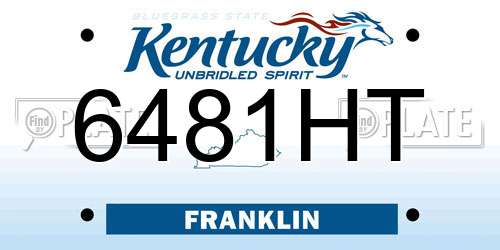 6481HT Kentucky License Plate